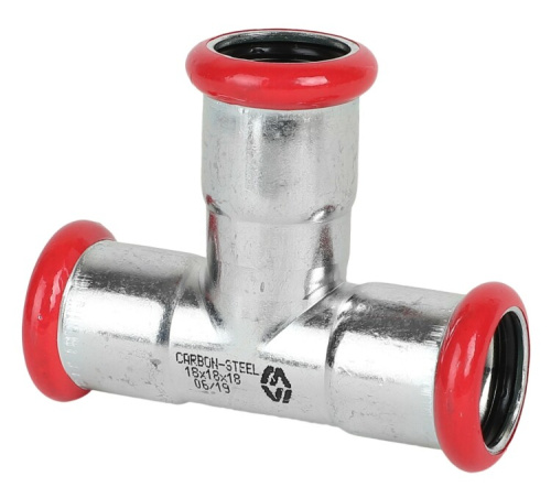 картинка Тройник, MVI, пресс соединение, 22, оцинкованная сталь от магазина Сантехстрой