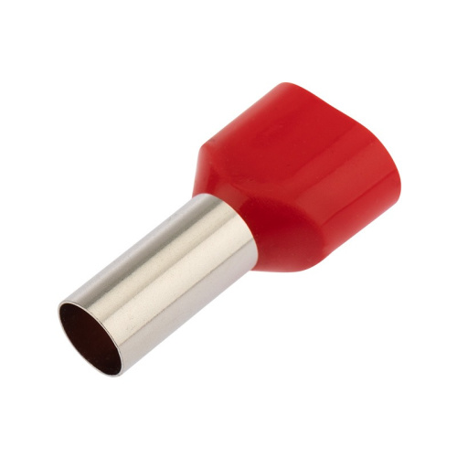 картинка Наконечник штыревой втулочный изолированный F-14 мм 2х10 мм² (НШВи(2) 10-14/ Ги2 10-14) красный REXANT от магазина Сантехстрой