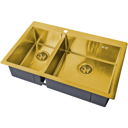 картинка Кухонная мойка ZorG Steel Hammer 78 SH 78-2-51-R BRONZE Бронза от магазина Сантехстрой