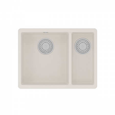 картинка Кухонная мойка Lemark SINARA 550.2-U подстольного монтажа с доп.чашей из кварцгранита цвет: Жасмин  (9910082) от магазина Сантехстрой