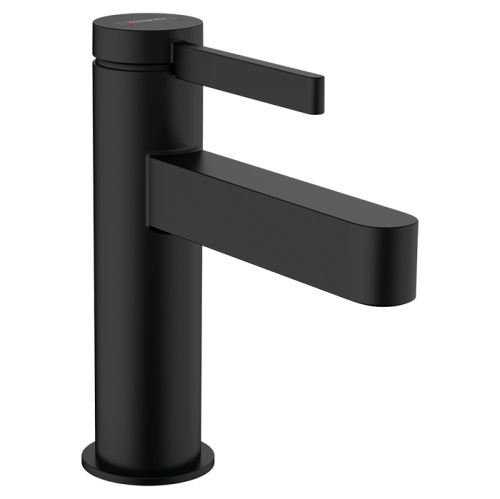 картинка HANSGROHE FINORIS Смеситель для раковины на 1 отверстие, однорычажный, с донным клапаном, цвет черный матовый от магазина Сантехстрой