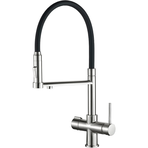 картинка смеситель для кухни zorg steel hammer sh 2003 satin сатин черный