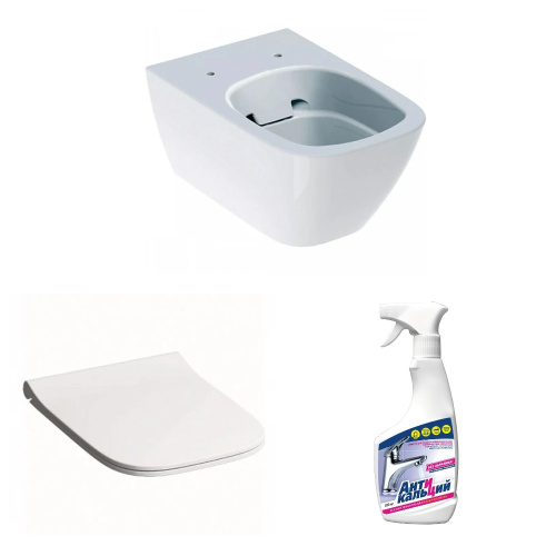 картинка Комплект SAN82 унитаз + сиденье с крышкой + чистящее средство от магазина Сантехстрой