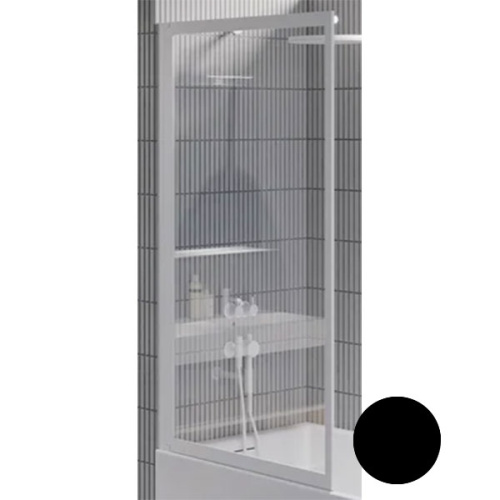 картинка Шторка на ванну Riho Lucid GD501 80 G005046121 (GDB508B000) профиль Черный стекло прозрачное от магазина Сантехстрой