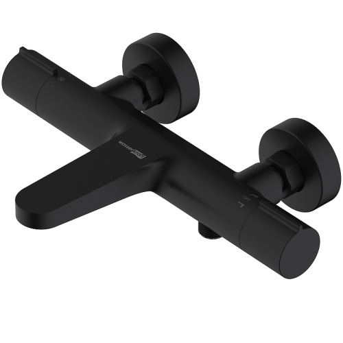 изображение смеситель для ванны wasserkraft elbe 7411 thermo с термостатом черный