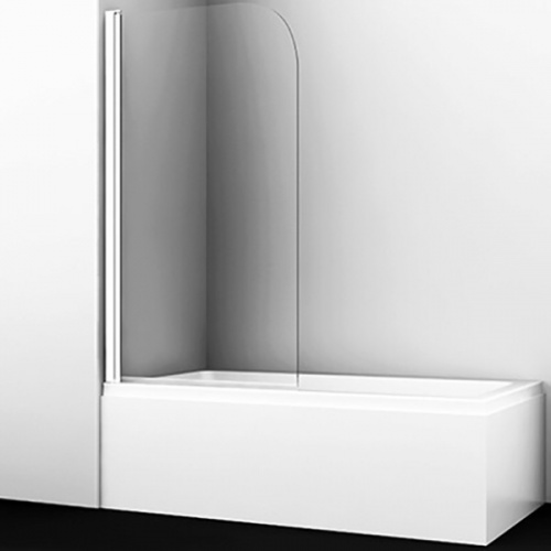 картинка Шторка на ванну WasserKRAFT Leine 80x140 35P01-80W профиль Белый стекло прозрачное от магазина Сантехстрой
