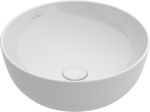 картинка Villeroy&Boch Artis Раковина круглая 430*430*h125, без отверстий под смеситель, без перелива, CeramicPlus, цвет: альпийский белый от магазина Сантехстрой