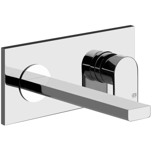 картинка Gessi Emporio Via manzoni Bнешняя часть для настенного смесителя с длинным изливом, без донного клапана, цвет: Chrome от магазина Сантехстрой