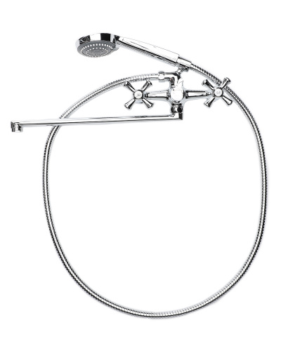 картинка смеситель для ванны/душа orange classic m71-211cr с душевым набором