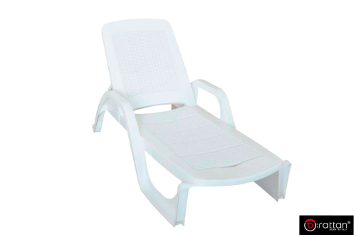 картинка Bica, Италия Шезлонг B:rattan NILO стопирующийся, белый от магазина Сантехстрой