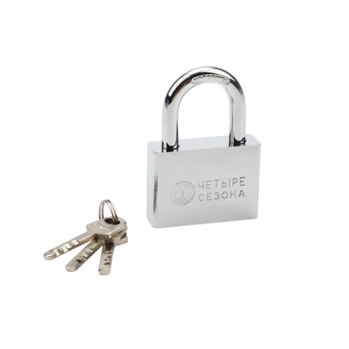 картинка Замок навесной серия «Сталь» 60 мм ЧЕТЫРЕ СЕЗОНА от магазина Сантехстрой