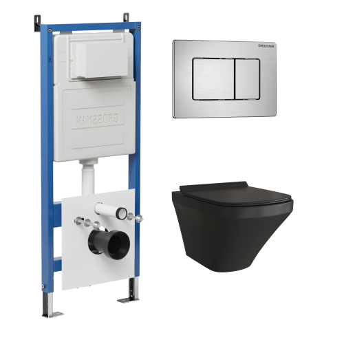 картинка Комплект 3 в 1: Grossman инсталляция 900.K31.01.000+клавиша 700.K31.04.12M.12M хром сатиновый+унитаз GR-4440BMS, 3 места от магазина Сантехстрой