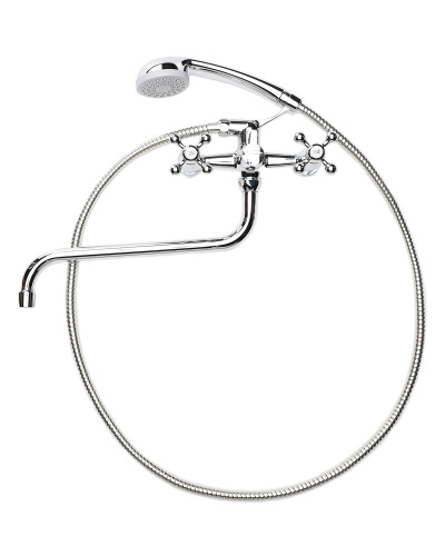 картинка смеситель для ванны/душа orange classic pro m72-222cr с душевым набором