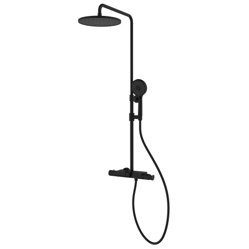 картинка Душевая система Azario PIANO термостатический картридж, черный матовый (AZ-678U87ZA8(PA)-1DA1K17A-JR3A50APA) от магазина Сантехстрой