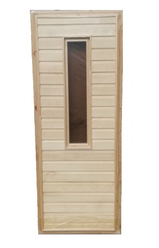 картинка Дверь со стеклом Эконом 1,8х0,7м (осина) от магазина Сантехстрой