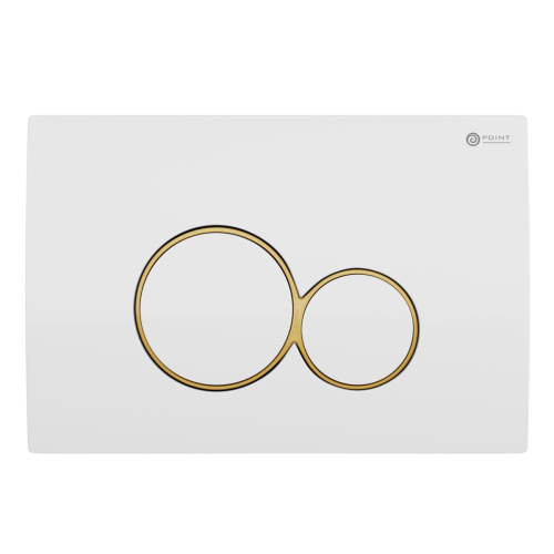 картинка Клавиша смыва для инсталляции Point Виктория, белая/золото, PN44061WG от магазина Сантехстрой