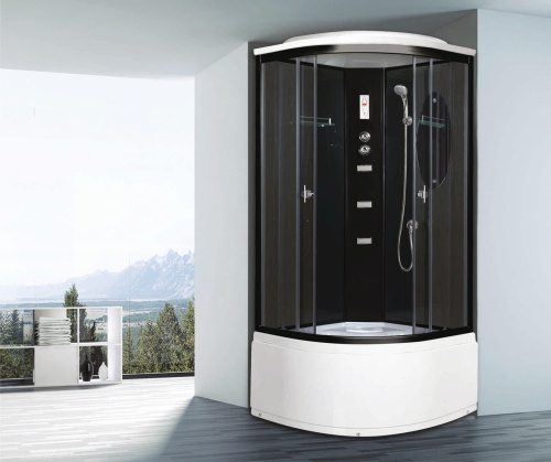 картинка Душевая кабина Niagara Ultra NG-211-01N (90х90х220) высокий поддон(48см),черный,стекло тонированное,4 места от магазина Сантехстрой