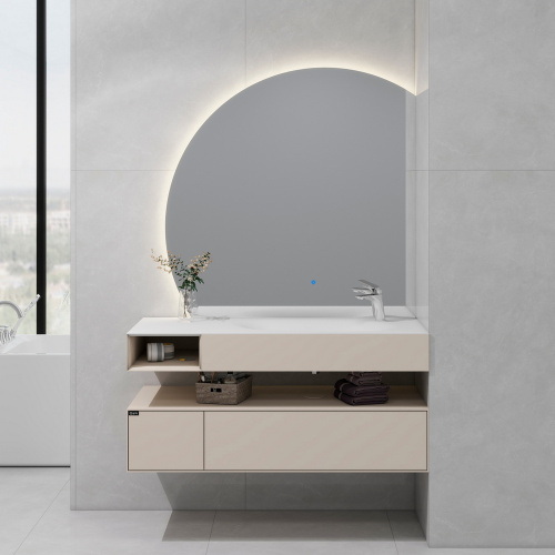 картинка Мебель B&W U955.MR1000R зеркало / LED, c кнопкой вкл. (1000x35х1000) от магазина Сантехстрой