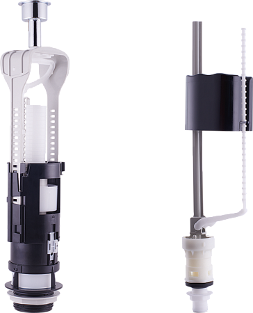 картинка Комплект клапанов OLI: спуск URAL II + наливной Uni Bottom, нижняя подводка, пластик 1/2" от магазина Сантехстрой