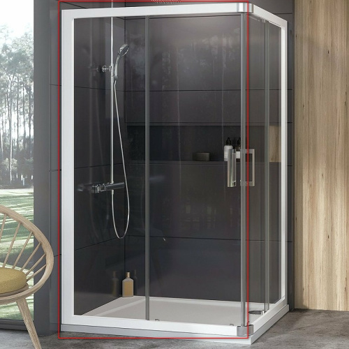 картинка Душевая дверь Ravak 10° 10RV2K-120 1ZJG0100Z1 профиль Белый стекло Transparent от магазина Сантехстрой