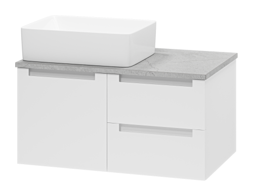 картинка Тумба с раковиной CARGO - 80 подвесная с 2 ящ. 1 дв. белый от магазина Сантехстрой