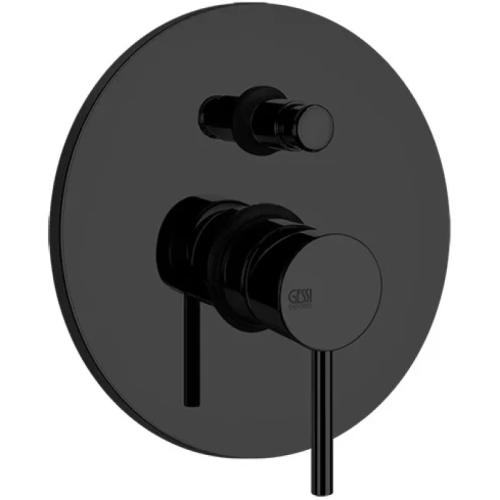 картинка Gessi Emporio Via tortona Внешние части для настенного смесителя с автоматическим переключателем ванна-душ, цвет: Black XL от магазина Сантехстрой