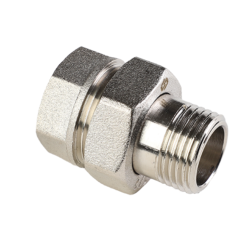 картинка Сгон американка, MVI, 1/2", прямая, латунь никелированная от магазина Сантехстрой