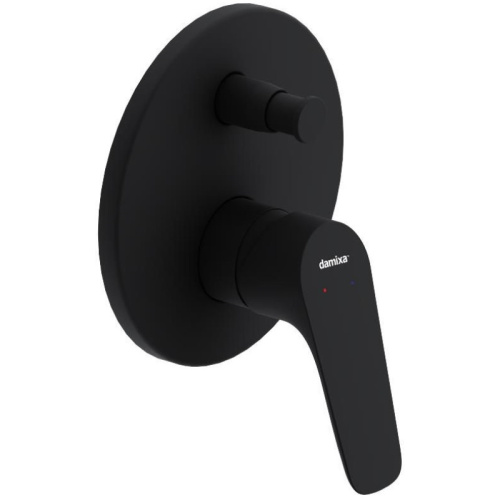 изображение 777100300 jupiter, смеситель монтируемый в стену ванной - душевой (черный)