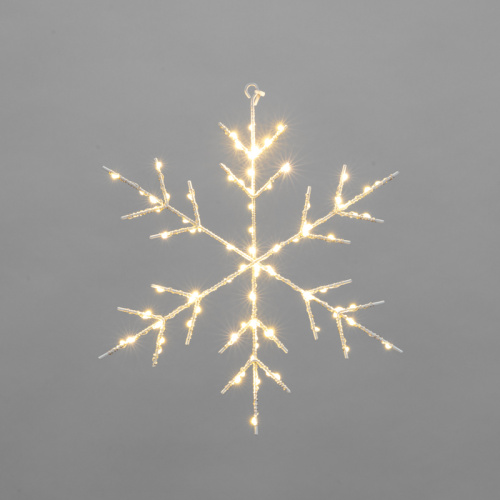 картинка Светодиодная подвесная фигура Снежинка на металлическом каркасе, цвет теплый белый NEON-NIGHT от магазина Сантехстрой