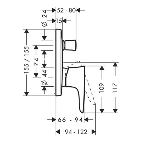 изображение puravida смеситель для ванны встраиваемый с обратным клапаном