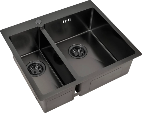 картинка Мойка кухонная Zorg Inox PVD 59-2-51-R GRAFIT R, графит от магазина Сантехстрой