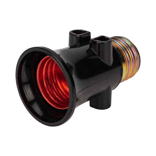 картинка Патрон-розетка карболитовый Е27 черный с этикеткой REXANT от магазина Сантехстрой