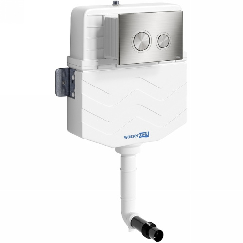 картинка Смывной бачок WasserKRAFT Aller 10TLT.031.ME.BN01 для унитаза с клавишей смыва Никель от магазина Сантехстрой