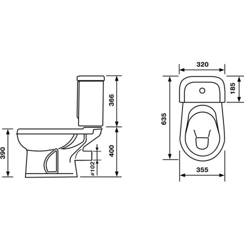 картинка Унитаз-компакт Ирида Стандарт горизонтальный выпуск, с сиденьем, зеленый (40325130402) от магазина Сантехстрой