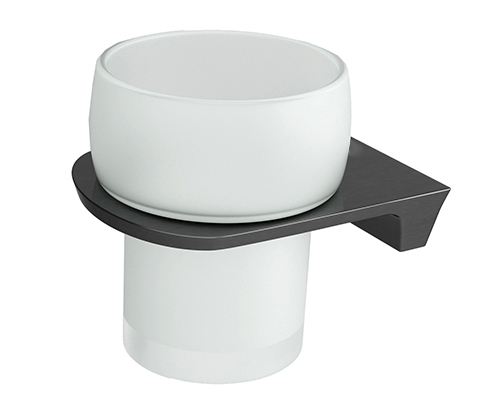 картинка Стакан для зубных щеток WasserKRAFT Wiese K-8928 Оружейная сталь от магазина Сантехстрой