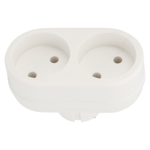 картинка Двойник электрический 10А без заземления,  белый REXANT от магазина Сантехстрой