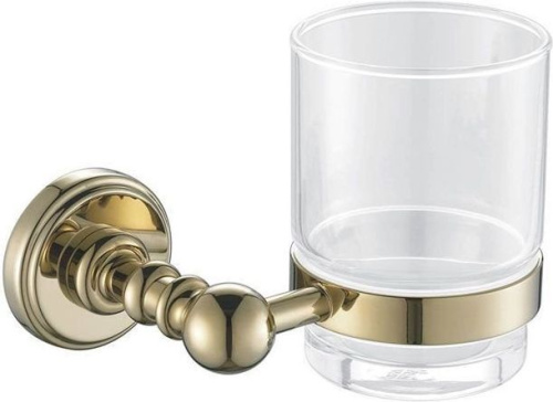 картинка 4684 Стакан стекло с держателем Aquanet, золото (189282) от магазина Сантехстрой