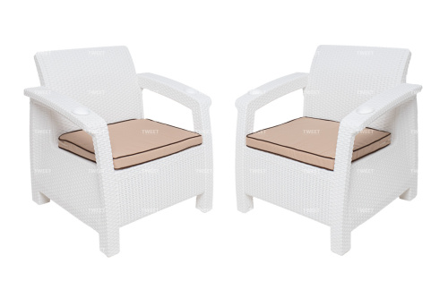 картинка Gardeck Комплект кресел TWEET Double Seat, цвет: белый от магазина Сантехстрой