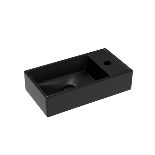 картинка CN6051LMB Умывальник подвесной прямоугольный (чаша слева, отверстие под смеситель справа) цвет чёрны от магазина Сантехстрой