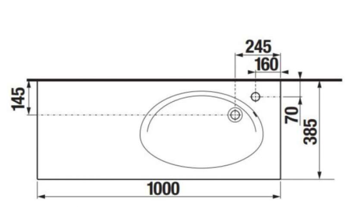 картинка Раковина - столешница Roca ETNA 1000 мм., белая  (7.3270.0.900.0) от магазина Сантехстрой