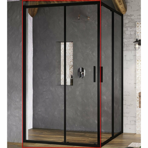 картинка Душевая дверь Ravak Blix Slim BLSRV2K-80 X1XM40300Z1 профиль Черный стекло Transparent от магазина Сантехстрой