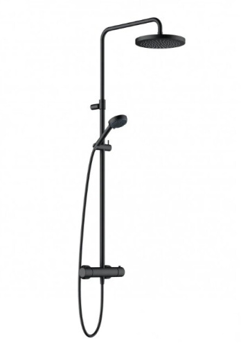 картинка Душевая стойка, Kludi, LOGO, смеситель-в комплекте, тип открывания воды-вентильный, тип регулирования воды-термостатический картридж, без излива, верхний душ-есть, форма верхнего душа-круглая, размер верхнего душа,мм-245, держатель верхнего душа-есть, вын от магазина Сантехстрой