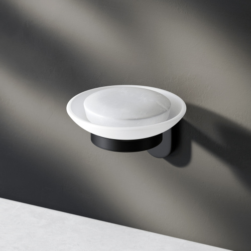 картинка A8434222 X-Joy Стеклянная мыльница с настенным держателем от магазина Сантехстрой