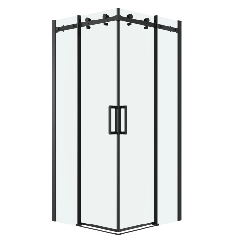 картинка Душ.ограждение 300.K33.04.9090.21.00 Classic (90*90*195) квадрат,раздвижн,черн.мат,стекло прозрачное 2 места от магазина Сантехстрой