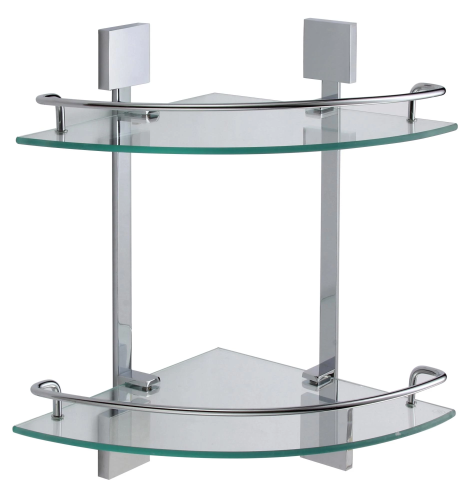 картинка Полка Savol угловая двойная стеклянная (S-065322A) от магазина Сантехстрой