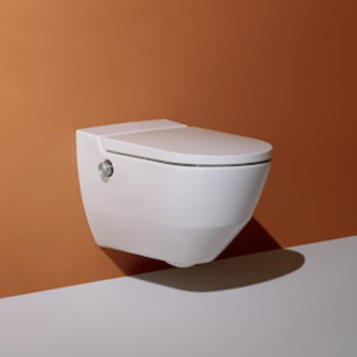 картинка Laufen Cleanet Navia Унитаз-биде подвесной 580х370х380 мм, безободковый в компл с съемным сиденьем (микролифт), цвет белый c покрытием LCC (со склада) от магазина Сантехстрой