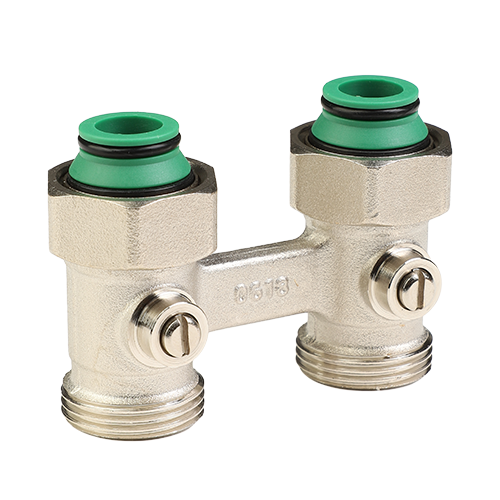 картинка Узел нижнего подключения, Premium, прямой H-образный, 3/4" x 3/4", Н ЕК-НГ ЕК, для двухтрубных систем шарового типа от магазина Сантехстрой