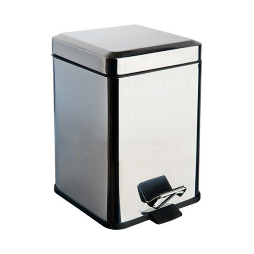 картинка Colombo Black&White Ведро с крышкой и педалью, 3л, цвет:  хром от магазина Сантехстрой