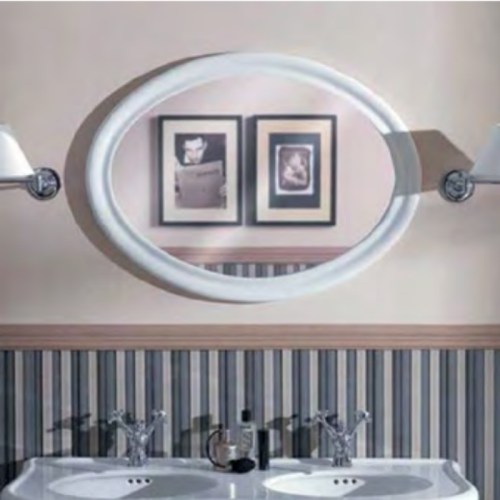 картинка SIMAS Lante Зеркало овальное 900*620*30мм, цвет белый глянцевый от магазина Сантехстрой