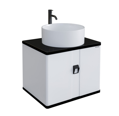 картинка Тумба под раковину "НОРМА-60 см" подвесная с 1-ящ. белый глянец (ум.GR-3013,3016) от магазина Сантехстрой